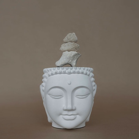 изображение Гипсовое кашпо будда, некрашенное
