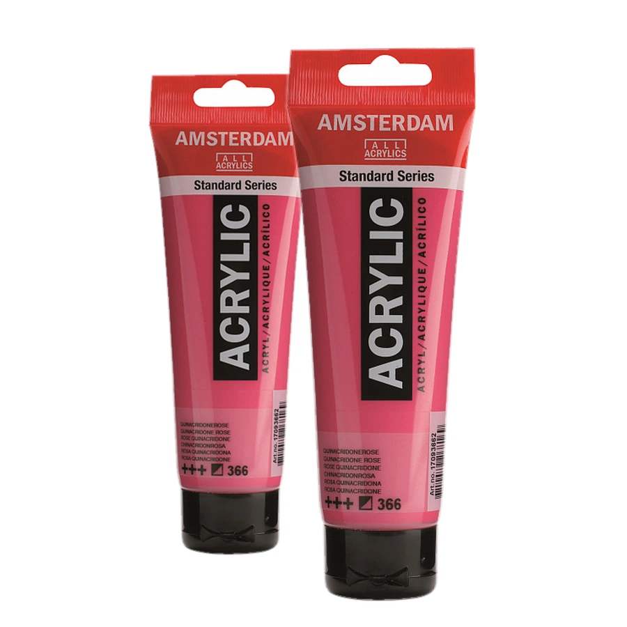 картинка Краска акриловая amsterdam, туба 120 мл, № 366 розовый квинакридон