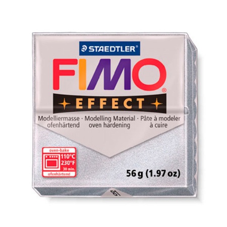 картинка Глина полимерная fimo effect 56 г, серебро 81