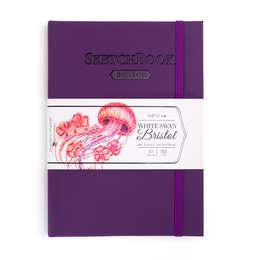 фотография Скетчбук малевичъ для графики и маркеров bristol touch, фиолетовый, 180 г/м, а5 см, 50л