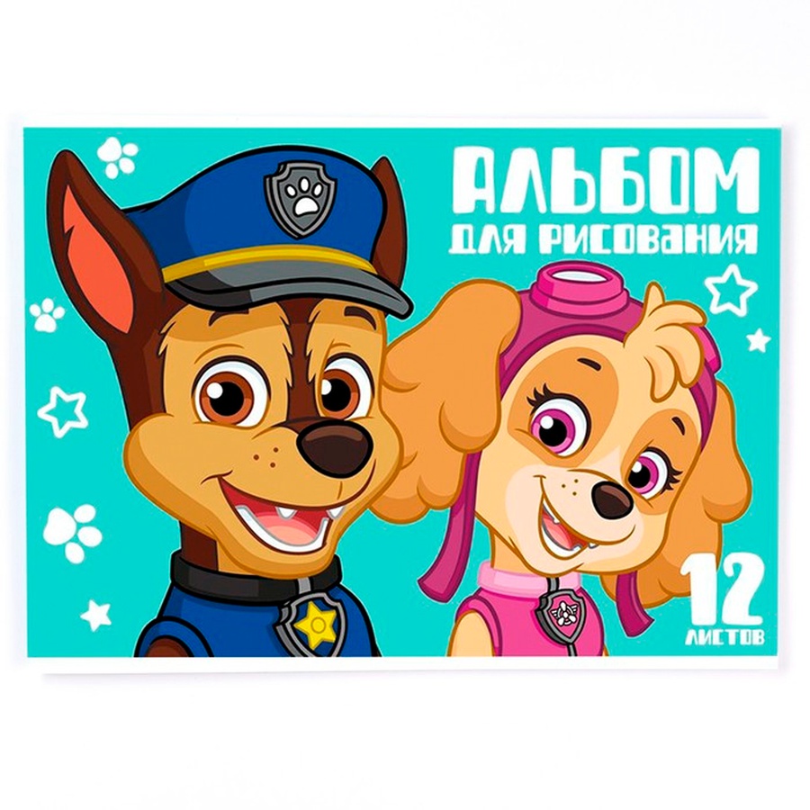 фотография Альбом для рисования на скрепке а4, 12 листов, paw patrol