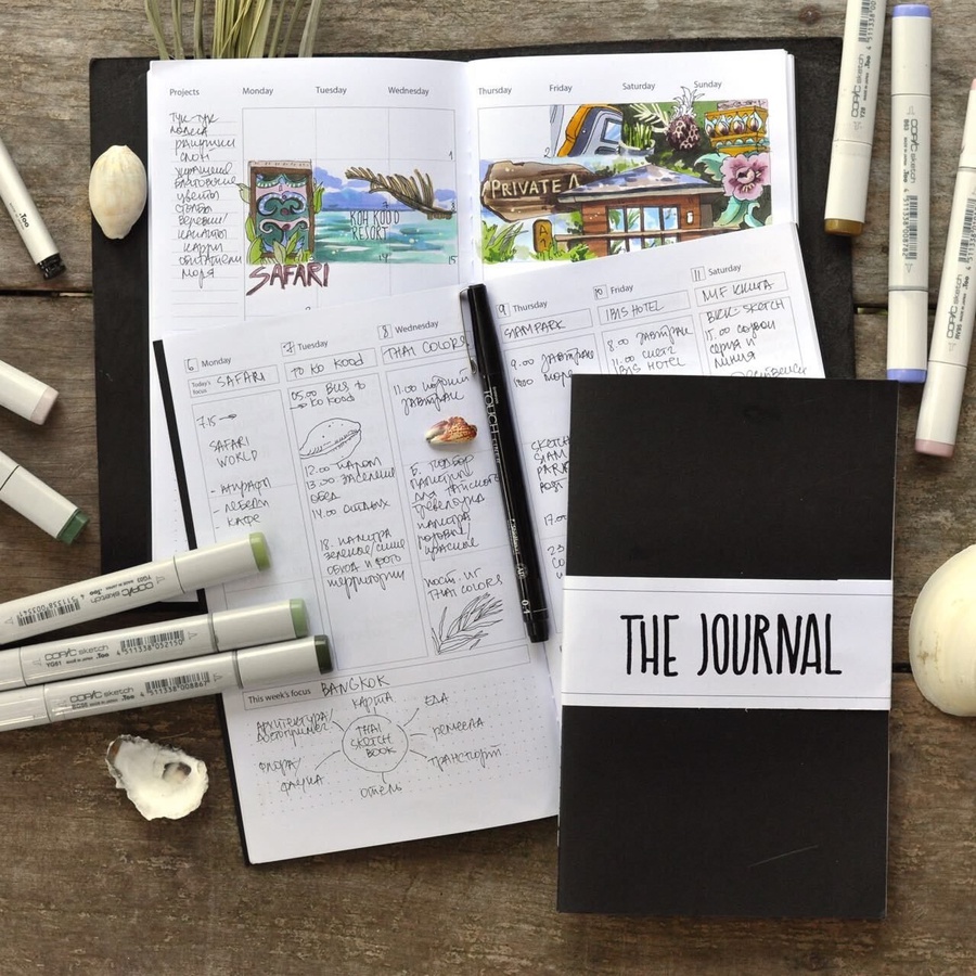 фотография Ежедневник maxgoodz the journal смола, 2 тетради, в5, 100 г/м2, переплёт на нитке