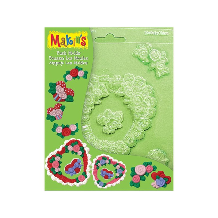 фото Формочки для слепков для полимерной глины сердца makins
