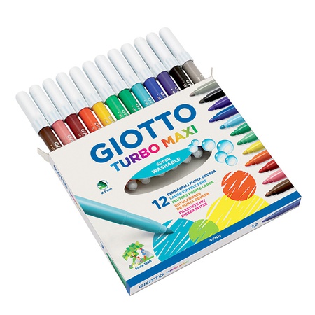 Фломастеры утолщённые Giotto Turbo Maxi 12 цветов
