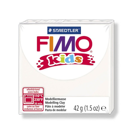 Глина полимерная Fimo Kids, брусок 42 г, белый 0