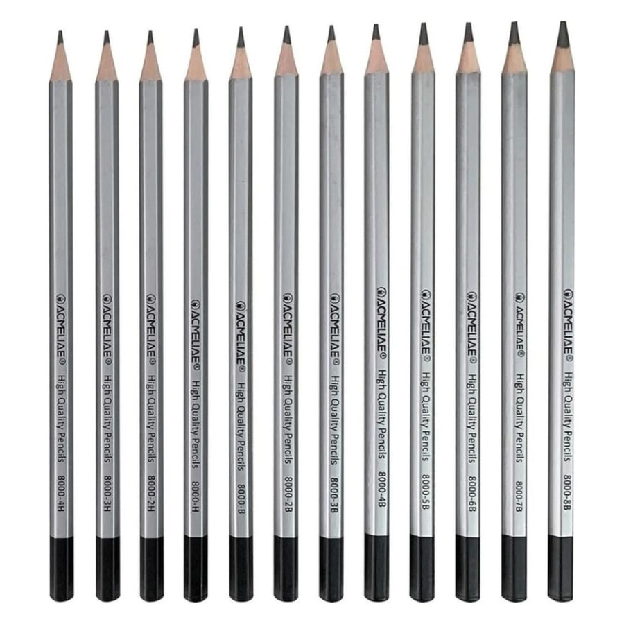 фотография Набор чернографитных карандашей acmeliae artmate 12 твердостей (4h,3h,2h,h,b,2b,3b,4b,5b,6b,7b,8b) в картоне