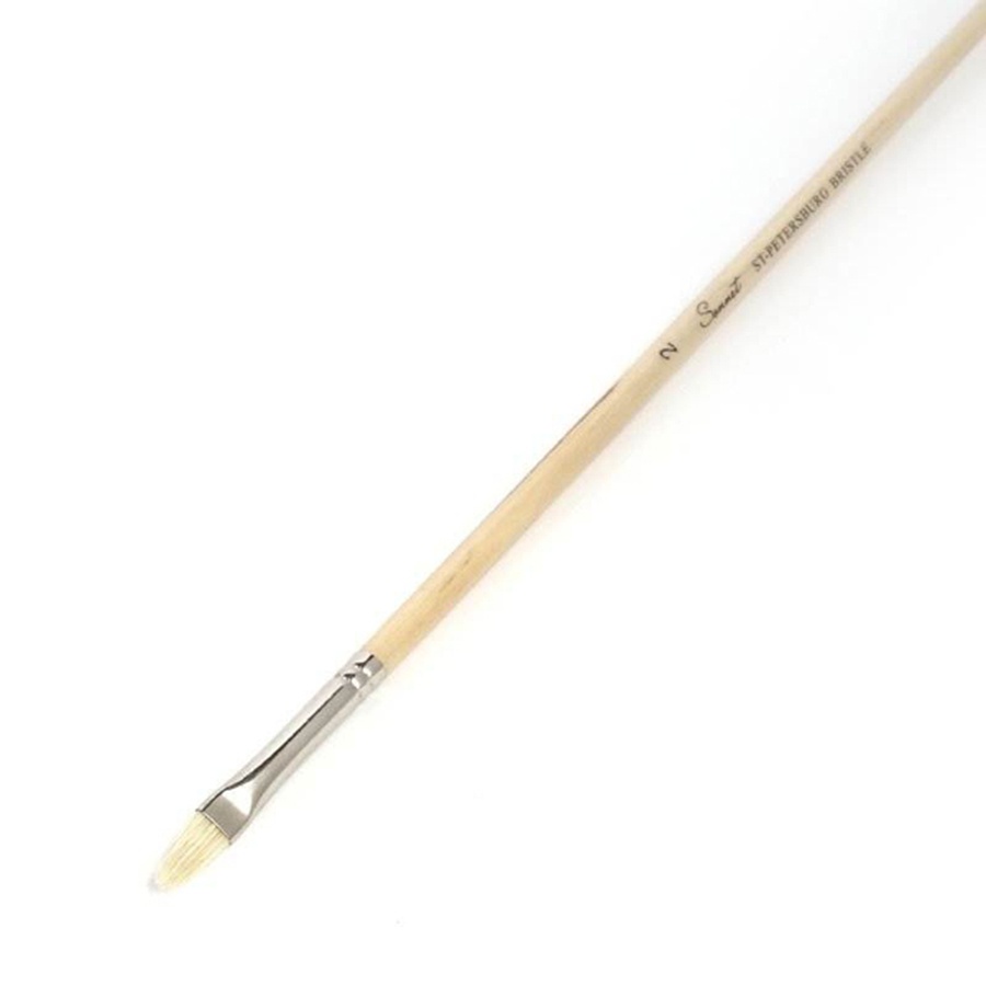 изображение Кисть щетина овальная сонет № 2 (6 мм) на длинной ручке покрытая лаком