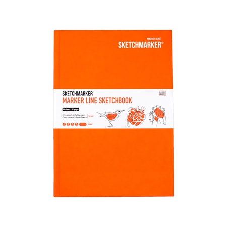 картинка Скетчбук sketchmarker marker line 160г/м2 176х250мм 44л тв.обложка, цв.оранжевый