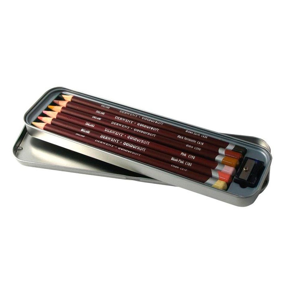 изображение Набор цветных карандашей derwent coloursoft skintones 6 штук