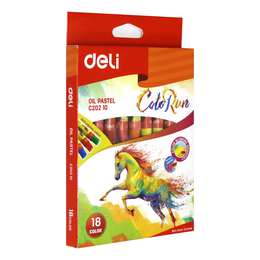 картинка Пастель масляная deli colorun 18 цветов картонная коробка