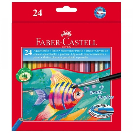 фотография Акварельные карандаши faber-castell в наборе 24 цвета + кисть