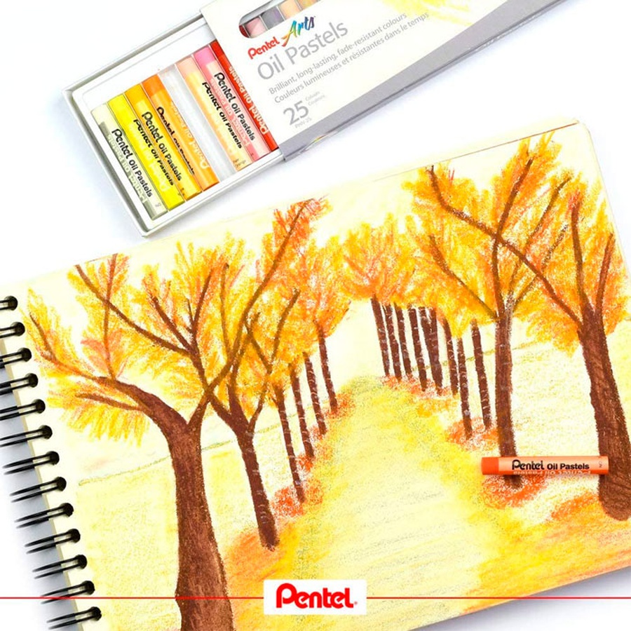 изображение Масляная пастель 25 цветов pentel arts oil pastels