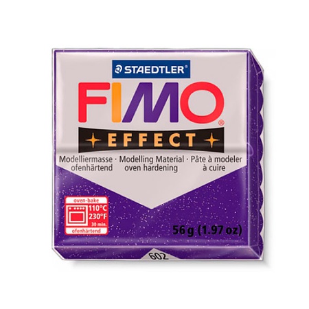 картинка Глина полимерная fimo effect 56 г, фиолетовый металлик 602