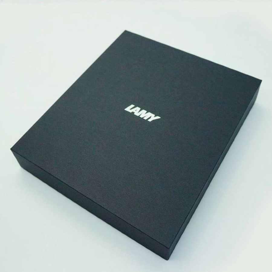 фотография Набор lamy: ручка пер safari, f, синий+записная книжка, мягкий переплет, а5, синий