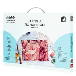 фотография Картина по номерам на холсте "нежные пионы", 40х50 см