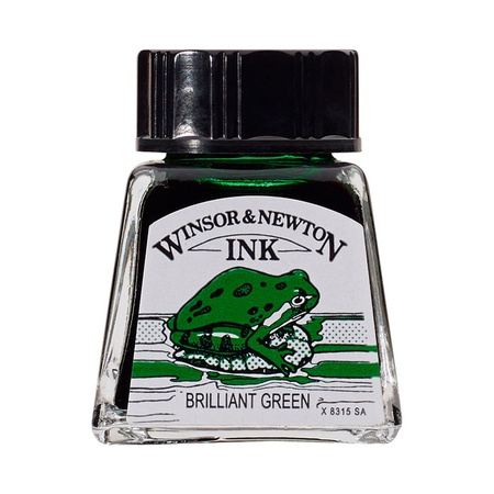 фотография Тушь художественная winsor & newton, 14 мл, блестящий зеленый