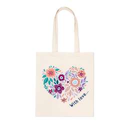 фото Раскраска на сумке "цветочное сердце"   40 х  35 см