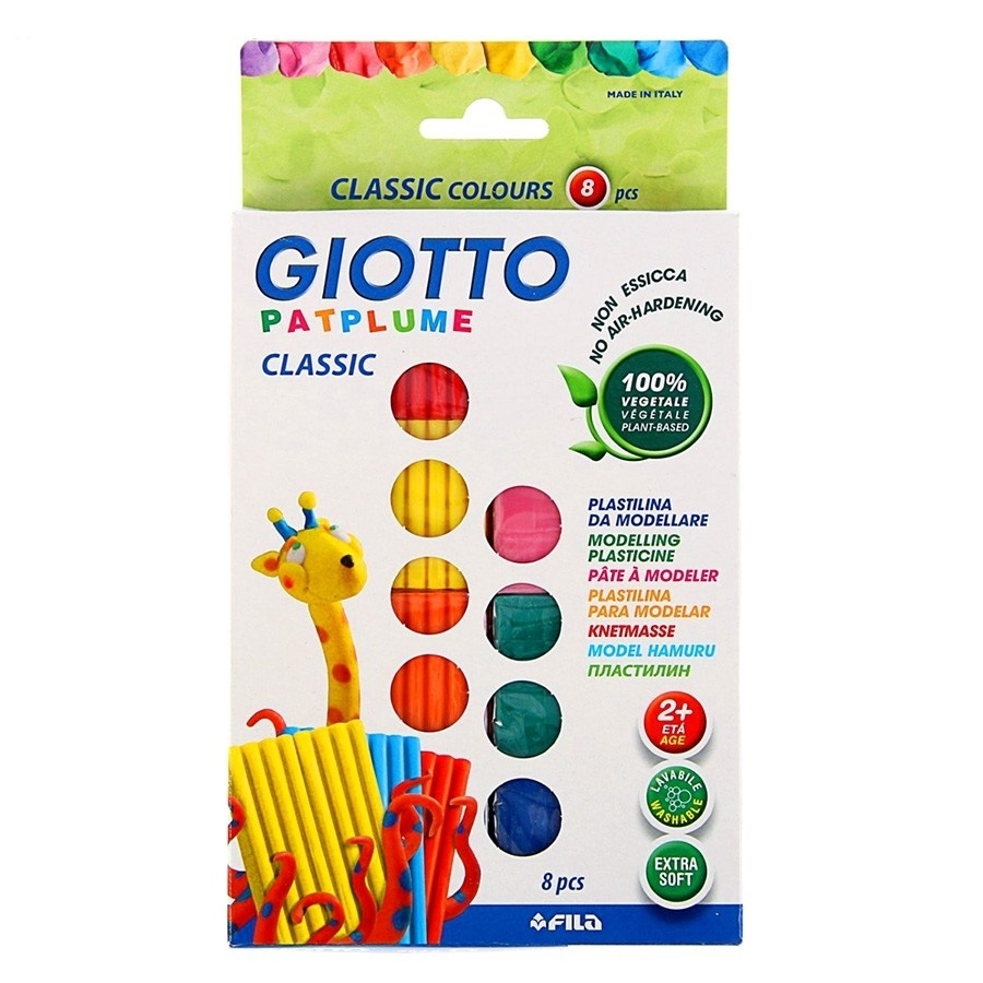 фото Набор пластилина giotto patplume из 8 основных цветов, бруски по 33 г
