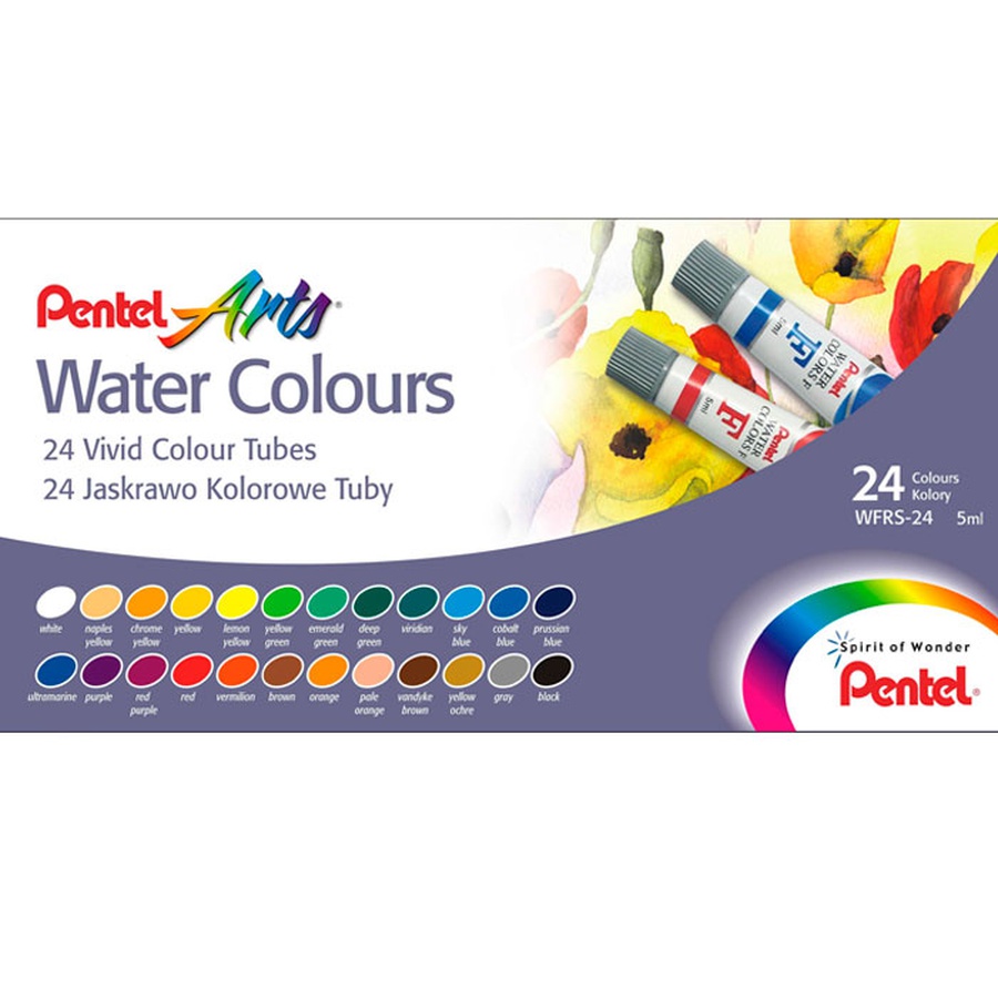 изображение Набор акварельных красок pentel water colours, 24 цвета