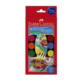 картинка Акварель 21 цвет + 2 кисти faber-castell