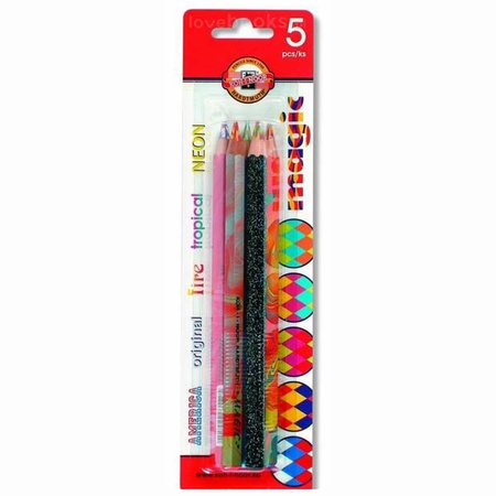 картинка Набор цветных трёхгранных карандашей koh-i-noor magic 5 цветов