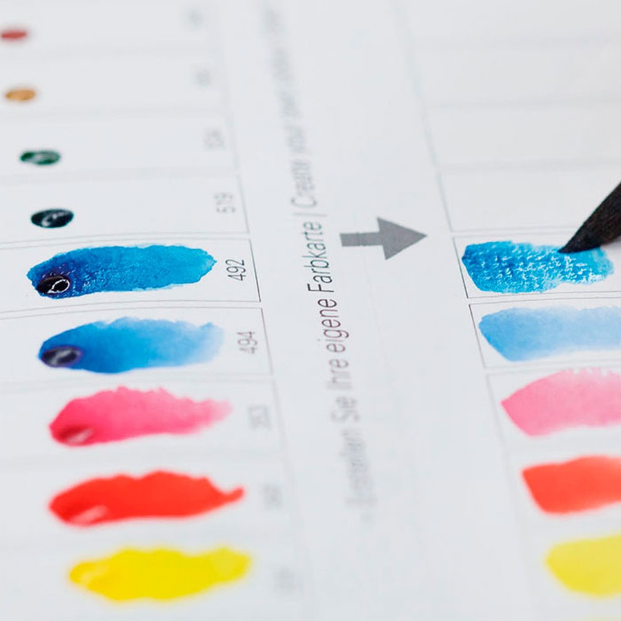 изображение Дот-карта, выкраска акварели schminke horadam на 140 цветов
