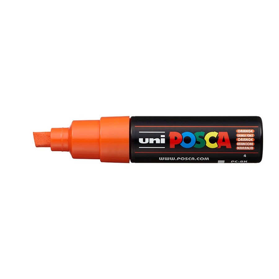 фото Маркер posca pc-8k, оранжевый, до 8.0 мм, скошенный наконечник