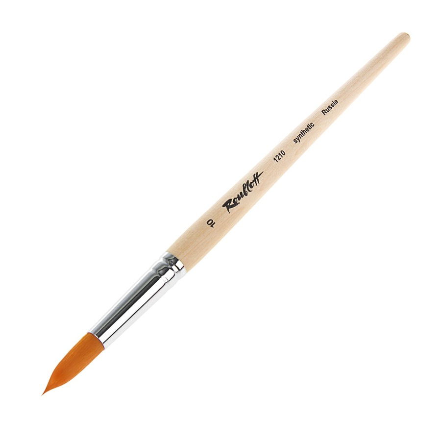 изображение Кисть синтетика мягкая roubloff № 10 круглая, короткая ручка, 1210
