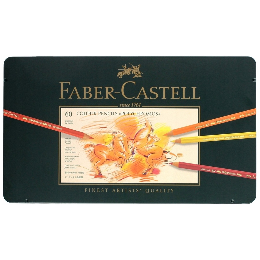 фотография Набор цветных карандашей faber-castell polychromos 60 цветов, в металле