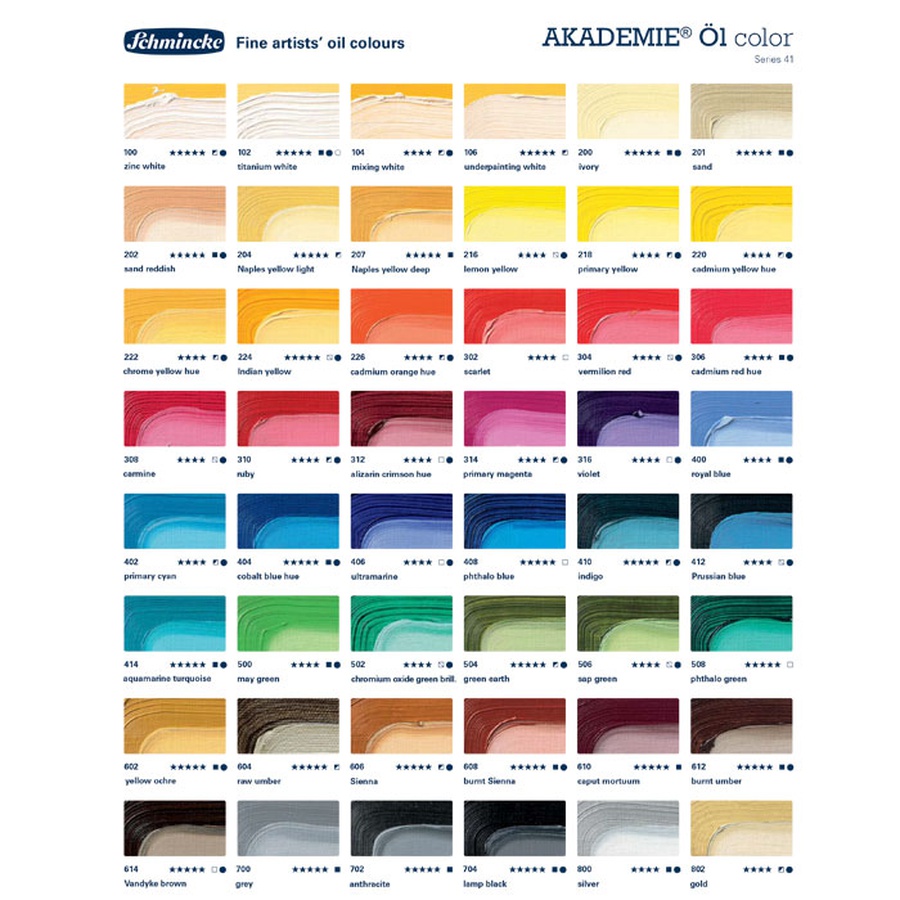 изображение Набор масляных красок schmincke akademie ol color 8 цветов по 60 мл, картонная упаковка