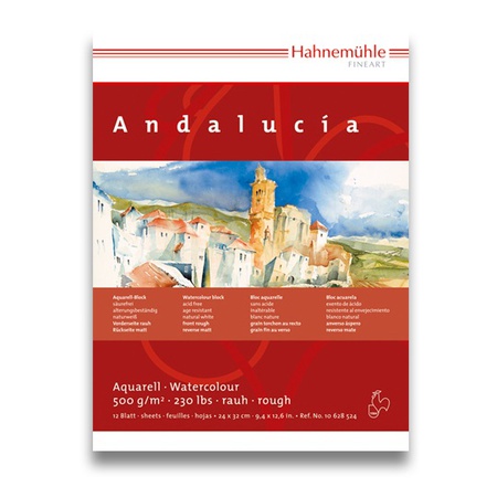 картинка Альбом-склейка hahnemuhle andalucia, лицевая сторона - крупное зерно, оборотная - гладкая, 12 листов 30х40 см, 500 г/м2