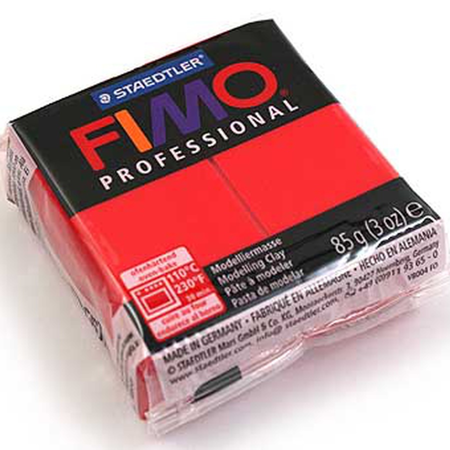картинка Глина полимерная fimo professional 85 г, чисто-красный 200