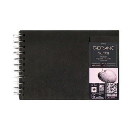 фото Блокнот для зарисовок fabriano sketchbook ландшафт 110 г/м2, 14,8x21 см, мелкозернистая, 80 листов, спираль