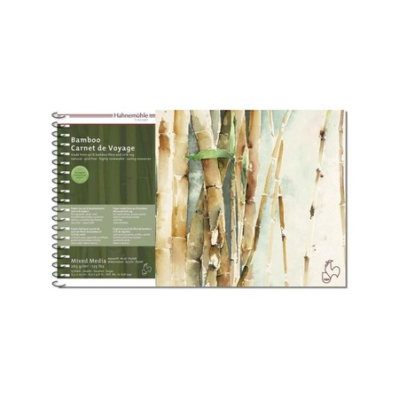фото Альбом из бамбуковой бумаги на спирали 15,3 х 25 см для путешествий bamboo hahnemuhle,  265 г/м2, 15 л