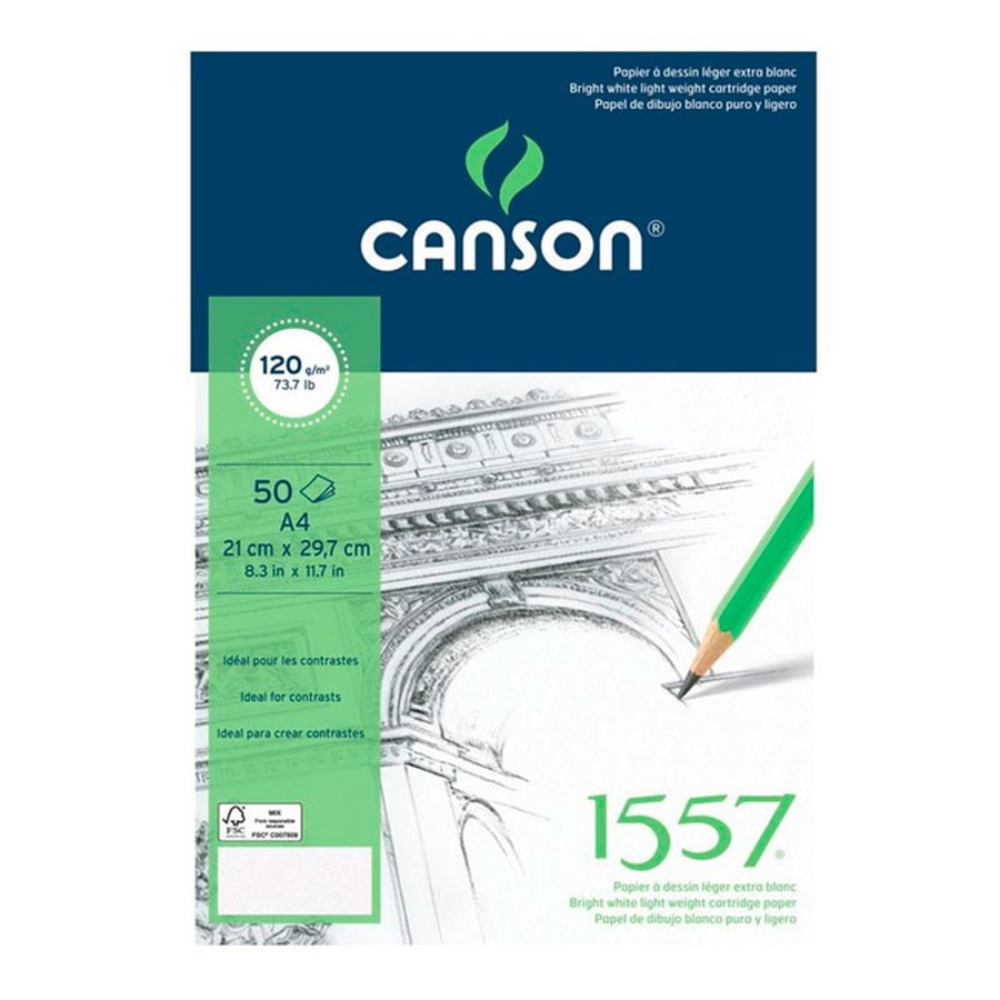 изображение Canson склейка 1557, 120гр/м, малое зерно, а4