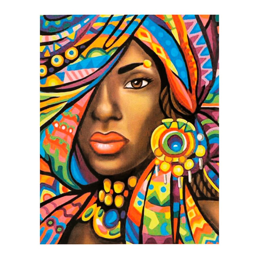 фотография Роспись по холсту «негритянка», 30 × 40 см
