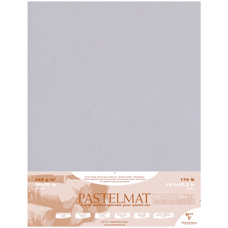 фотография Бумага для пастели clairefontaine pastelmat, 50х70 см, 360г/м2, темно-серый