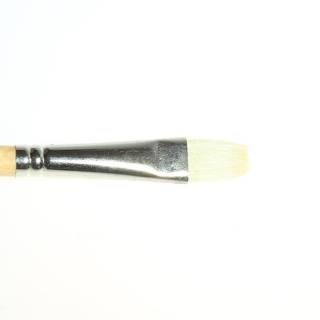 Кисть щетина для масла Сонет № 8, ширина 15 мм плоская на длинной ручке покрытая лаком