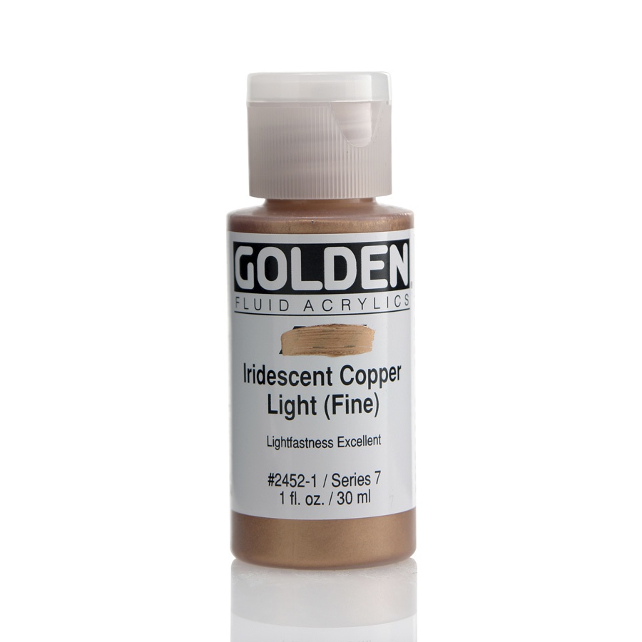 фотография Краска акриловая golden fluid, банка 30 мл, № 2452 медный светлый перламутр