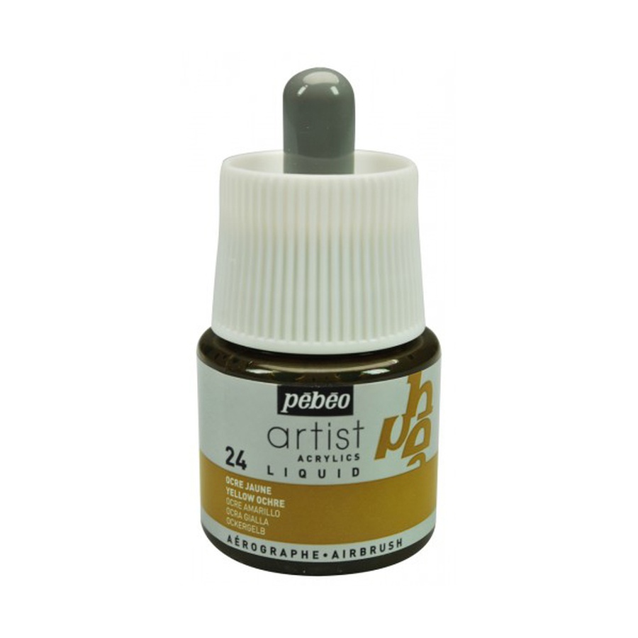 картинка Чернила акриловые pebeo artist acrylics liquid ink 45 мл № 24 охра жёлтая