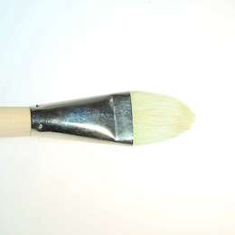 картинка Кисть щетина для масла сонет № 16, ширина 34 мм овальная на длинной ручке покрытая лаком