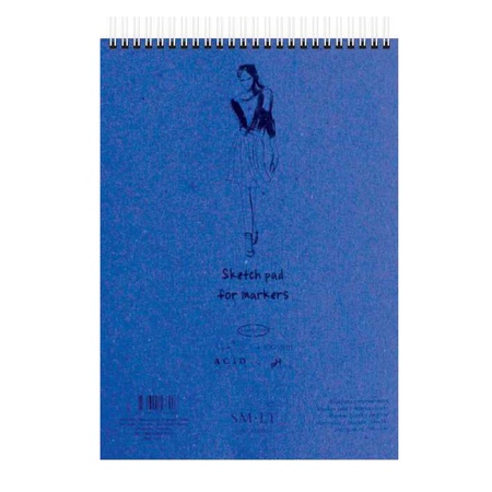 Альбом для маркеров Smiltainis SM-LT Sketch pad for markers — гладкая бумага со специальной пропиткой от протекания чернил. Он содержит 50 листов, ко…