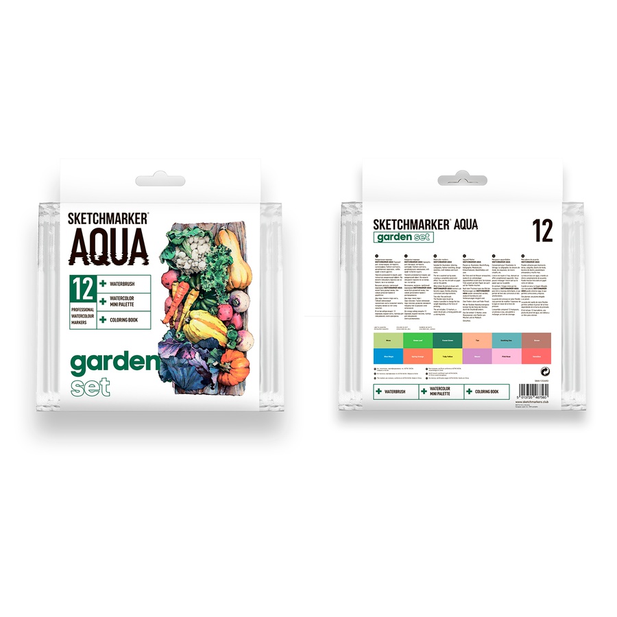 фото Набор акварельных маркеров sketchmarker aqua garden set 12 цв