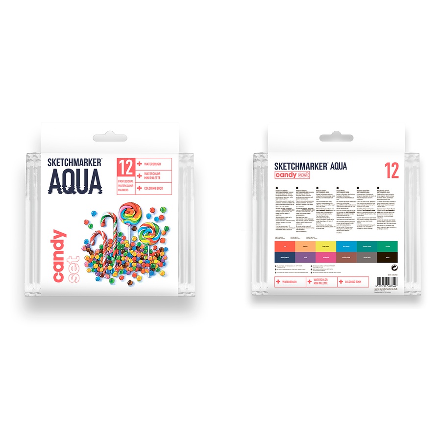 картинка Набор акварельных маркеров sketchmarker aqua candy set 12 цв