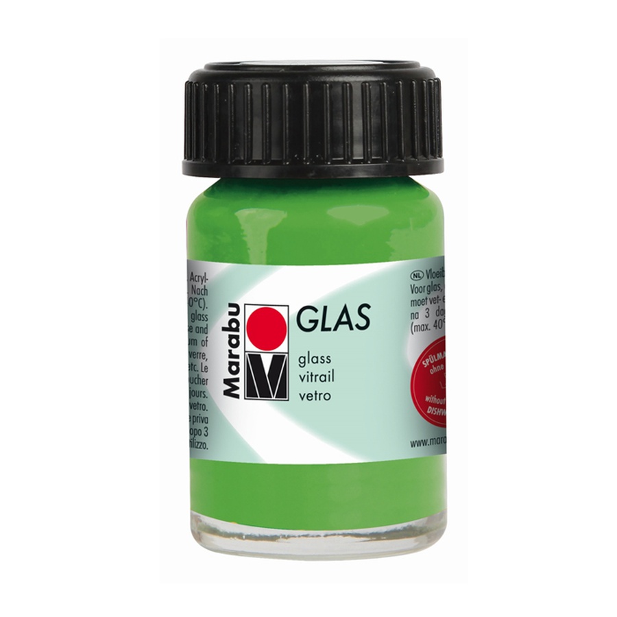 картинка Краска витражная marabu glas, банка 15 мл, 062 светло-зелёный