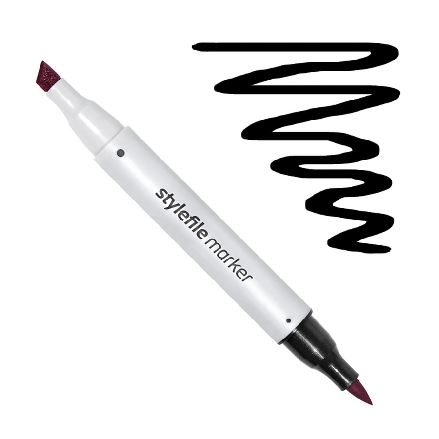 картинка Маркер спиртовой stylefile brush, два пера, 900 чёрный