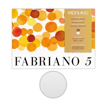 фото Блок для акварели fabriano 5, фин, 300 г/м2, 31х41 см, 20 листов