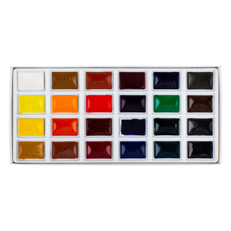 изображение Набор акварельных красок ладога 24 цвета в картоне