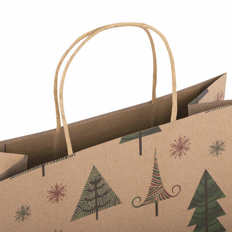 фото Пакет подарочный новогодний 26x13x32см, "kraft winter set", ассорти