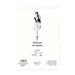 картинка Альбом sm-lt authentic marker 100г/м2 а5 40 листов, белый, на спирали